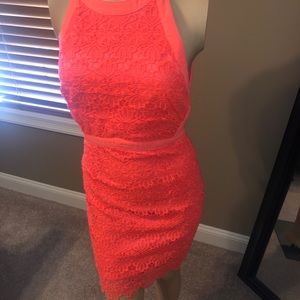Melon colored dress